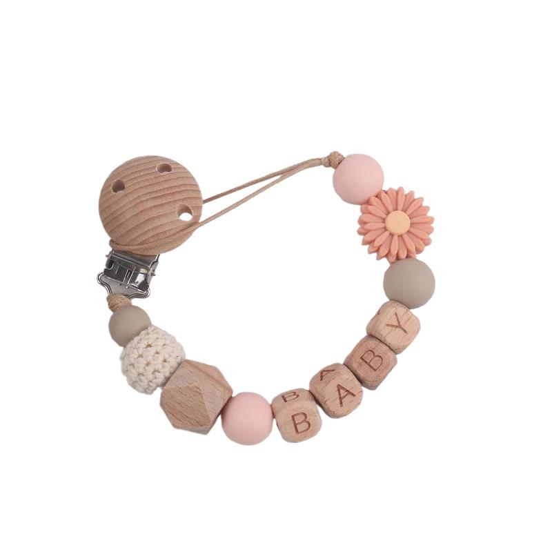 Baby Products Eco Friendly - Handmade Free Personalized Name Silicone Wood