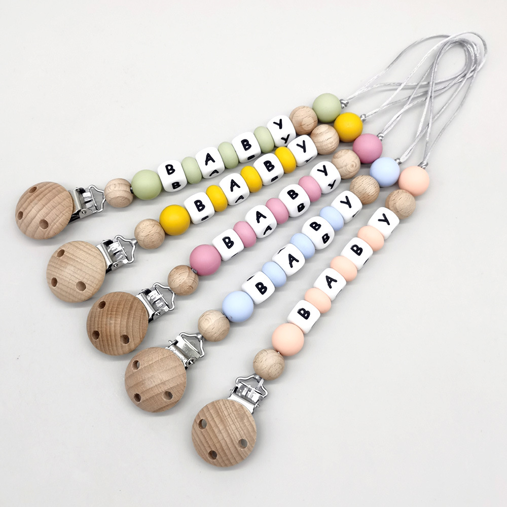 Baby Products Name - Custom Name Pacifier Clips Chain Silicone