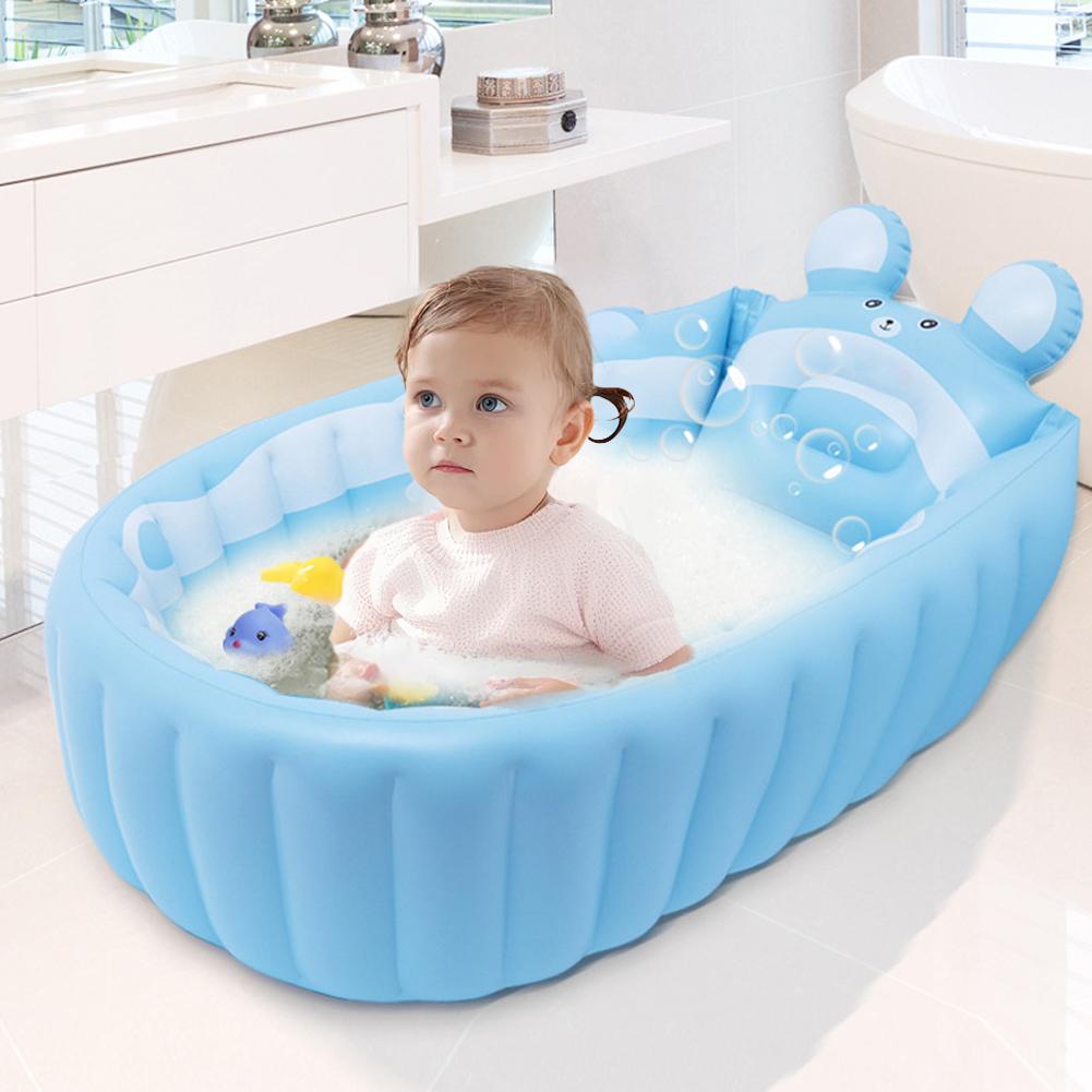 Baby Products For Bathing - Cute Children Inflatable Bathtub Cartoon Manual