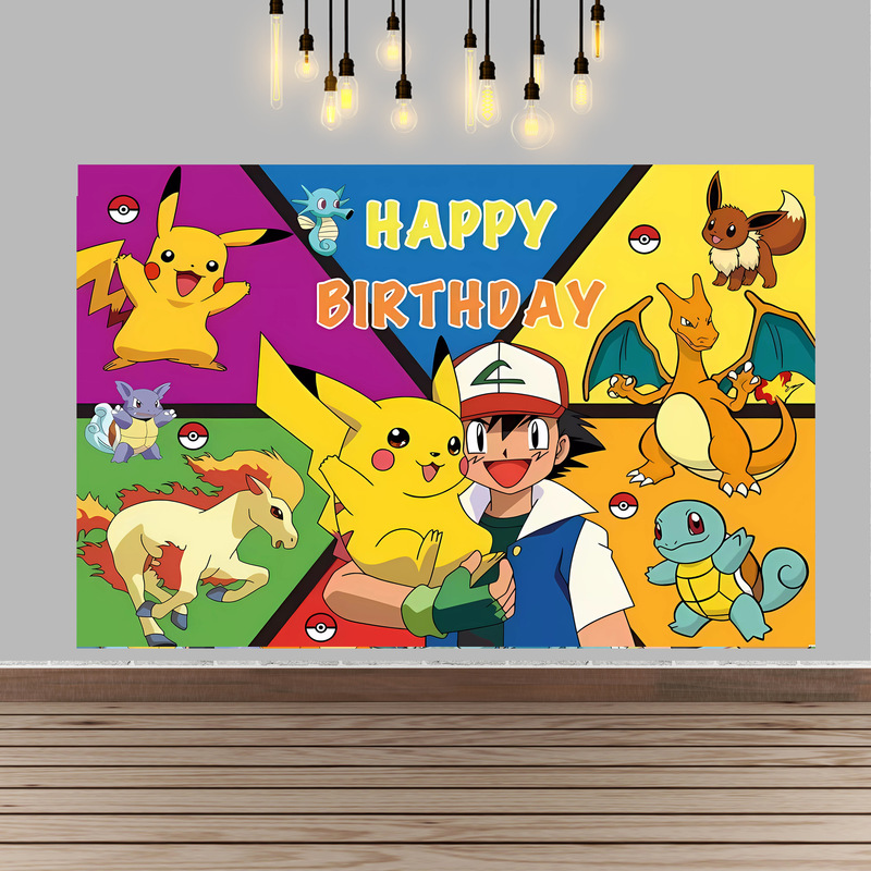 Pokemon Birthday Party Backgro - огляд і ціна Baby Products Poster