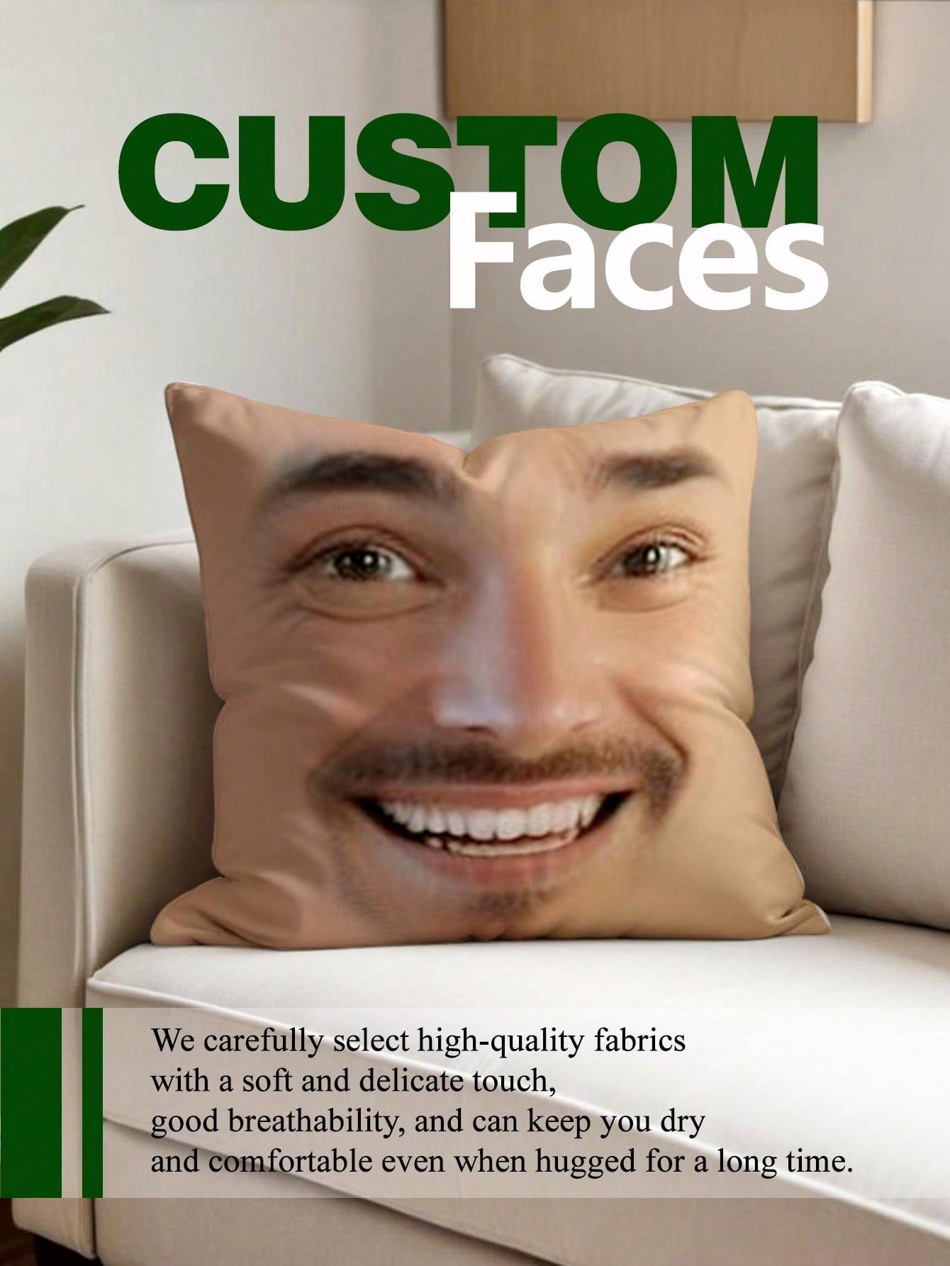 1pc Custom Face Square Pillow  - огляд і ціна Baby Products Decoration