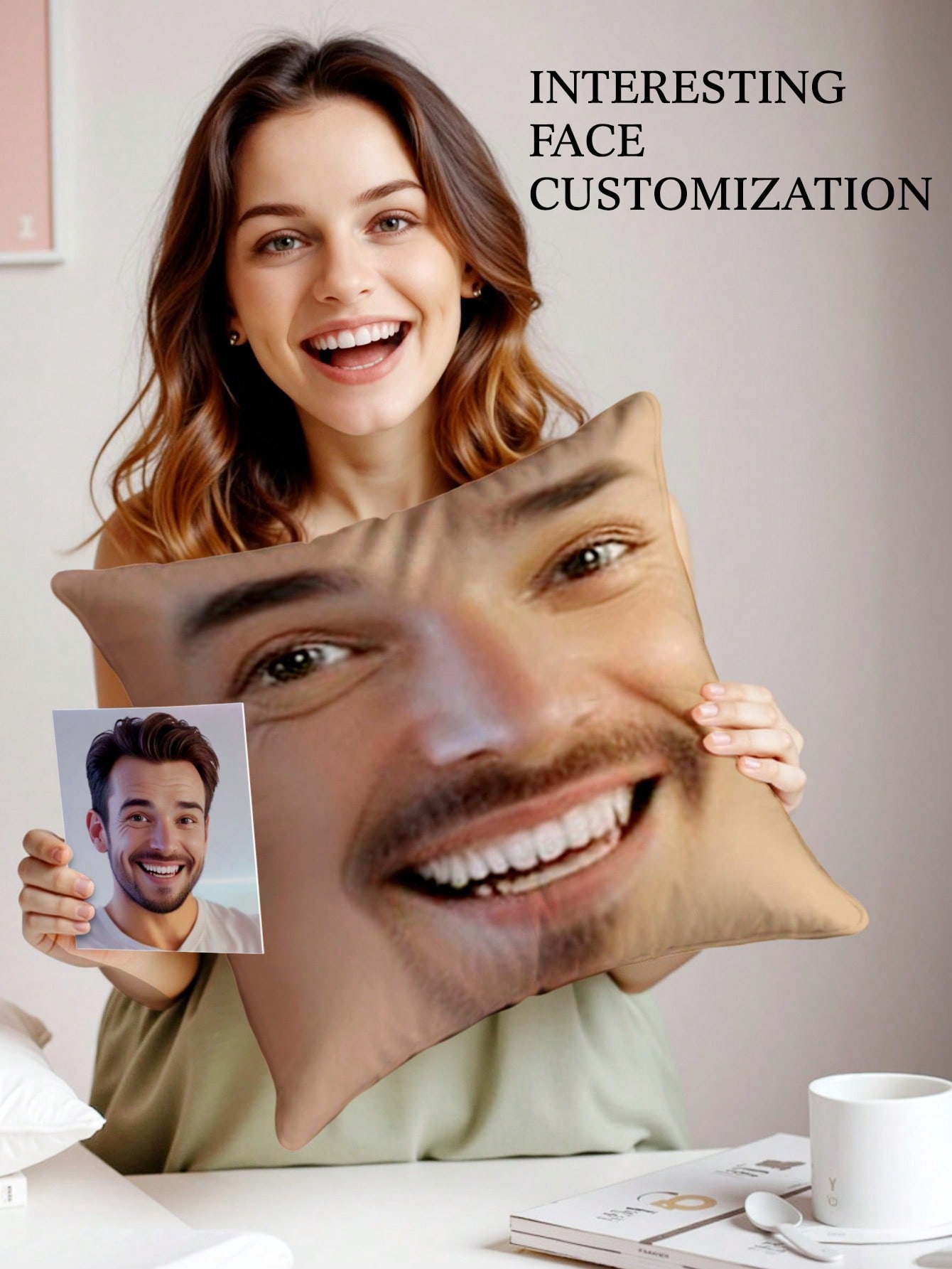 1pc Custom Face Square Pillow  - огляд і ціна Baby Products Decoration