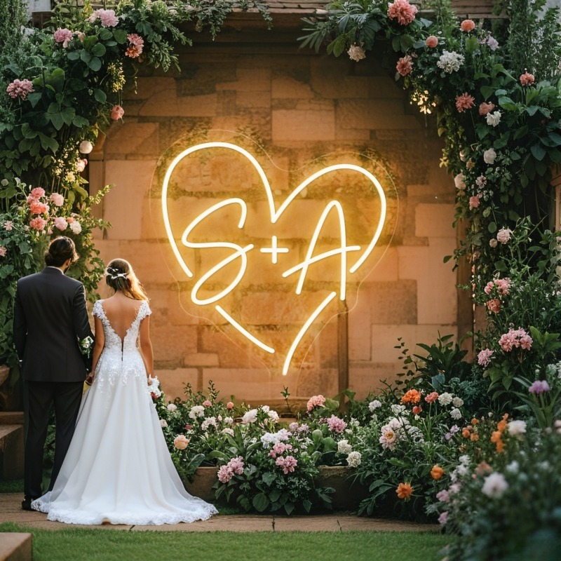 Custom Initials Heart LED Neon - огляд і ціна Baby Products Decoration