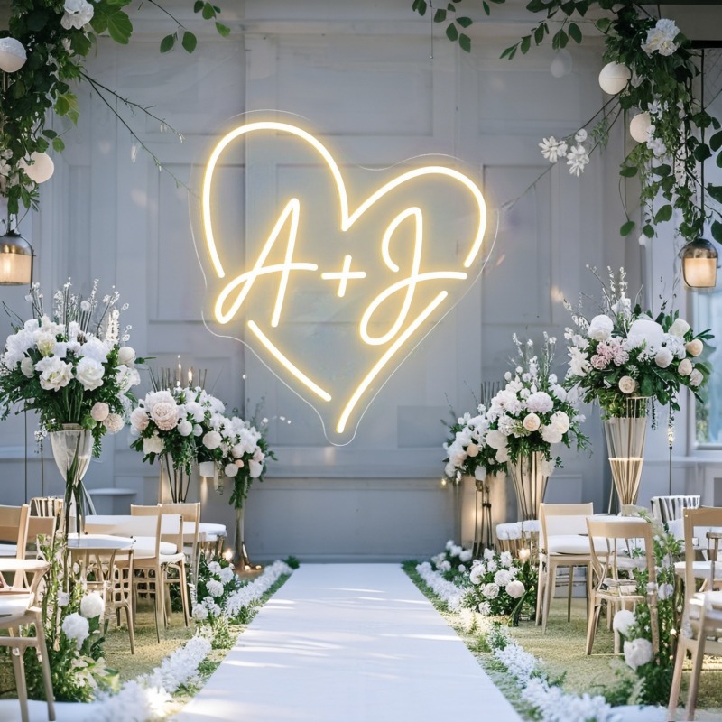 Custom Initials Heart LED Neon - огляд і ціна Baby Products Decoration