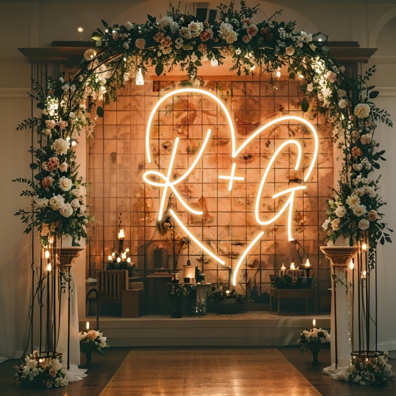 Custom Initials Heart LED Neon - огляд і ціна Baby Products Decoration