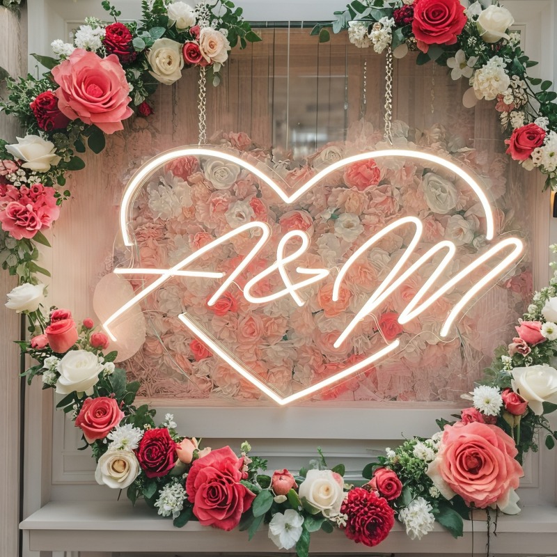 Custom Initials Heart LED Neon - огляд і ціна Baby Products Decoration
