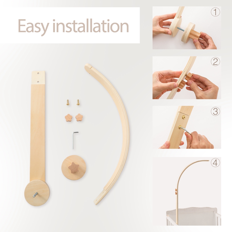 Baby Wooden Bed Bell Bracket M - огляд і ціна Baby Rattle Toy Set