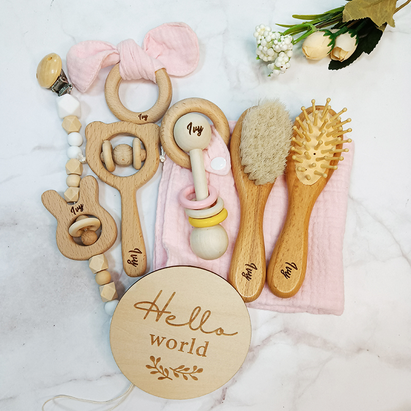 8pcs Custom Name Newborn Bath  - огляд і ціна Baby Rattle Toy Set