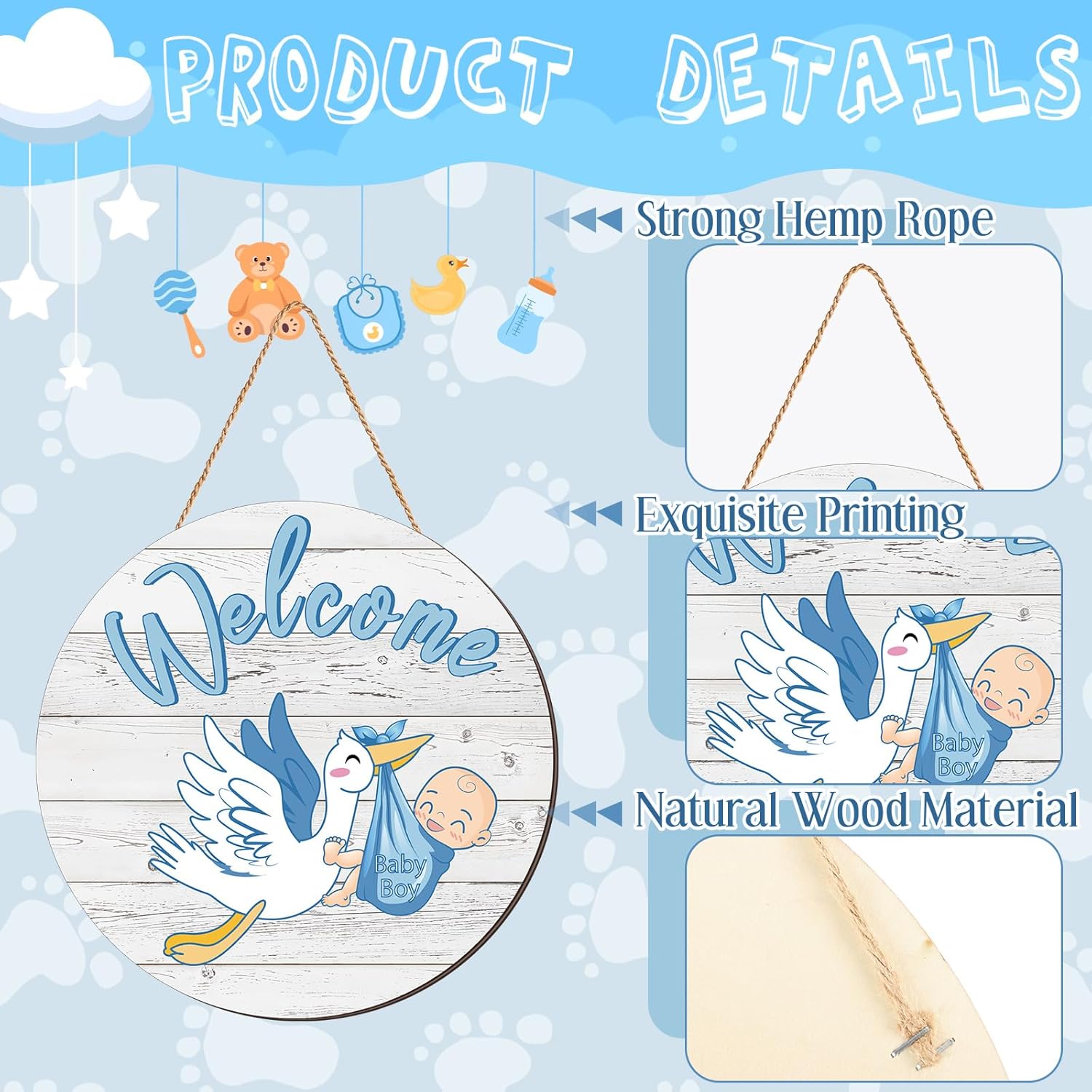 Baby Boy Door Sign Gender Reve - огляд і ціна Baby Products Name
